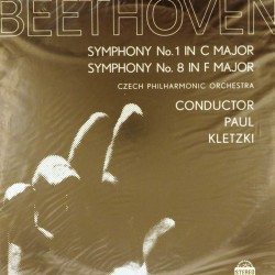 Пластинка Czech Philharmonic Orchestra. Conductor Paul Kletzki Beethoven. Symphony No. 1 In C Major / Symphony No. 8 In F Major